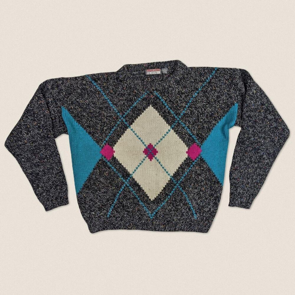 Vintage Grandpa Sweater Wool blend Saturdays generation‎ - Size Medium